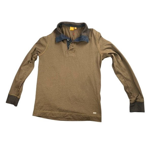 Hugo Boss Orange GR-Whoosh Sweater Pullover Cotton Long Sleeve Brown Top Size M - Picture 1 of 10